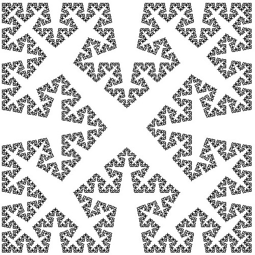 Figure 2. An example of a torn square fractal made up of four a Cesàro curves with θ=80∘.