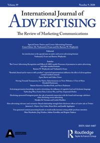 Cover image for International Journal of Advertising, Volume 39, Issue 1, 2020
