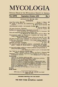 Cover image for Mycologia, Volume 67, Issue 5, 1975