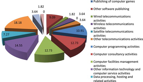 Figure 3. Share of employees in the surveyed ICT firms