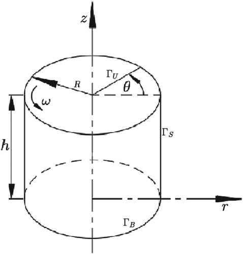 Figure 5. Geometry of the cylinder for the torsional flow under consideration.