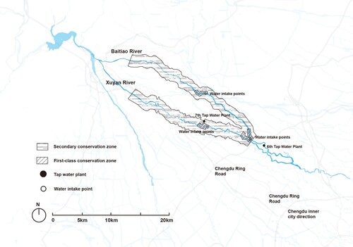 Figure 1. Water conservation area of Chengdu metropolis (source: Chengdu Municipal Bureau of Justice Citation2019).