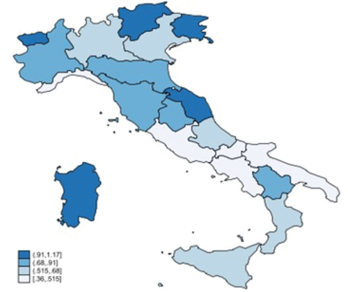 Figure 2. Suicide rate by regions (2015).