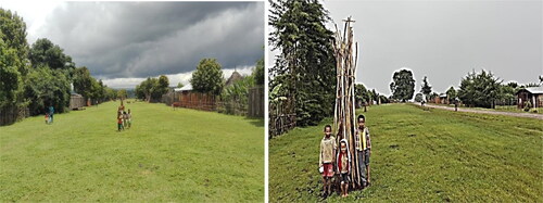 Figure 2. Jefore as green grass covered local road network and public space (Motta and Desene villages) left to right (Photo taken by corresponding author, August and September 2020).