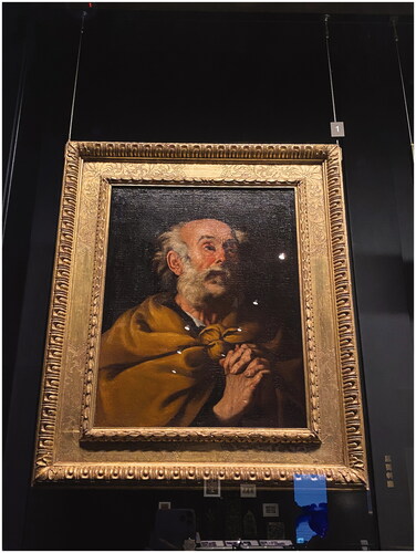 Figure 2. (photo taken by the author) 聖伯多祿 Head of Saint Peter. Leader of the Apostles 油畫 Oil Painting 西元十七世紀 17th century 聖伯多祿, 本名西門, 為耶穌的十二使徒之首, 在耶穌遇難後, 擔起耶路撒冷教會的重責, 成為羅馬天主教會的第一位教宗。