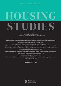 Cover image for Housing Studies, Volume 37, Issue 3, 2022