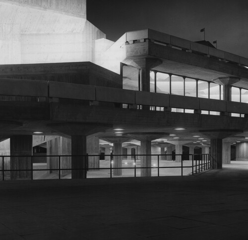 Figure 11. View of the South Bank Arts Centre to show the Queen Elizabeth Hall and Riverside Fenestration (Architectural Press Archive / RIBA Collections).