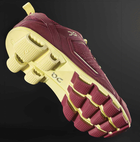 Figure 1. The On running shoe with a novel sole design incorporating deformable open structures.