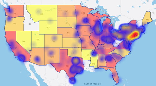 Figure 3. Geographic heatmap of 2022 BCME awardees.