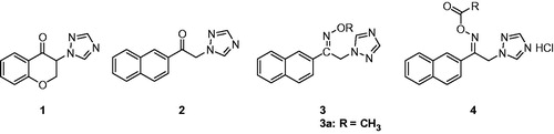 Figure 2. Structures of 1-substituted-1,2,4-triazoles (1–4).