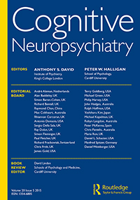 Cover image for Cognitive Neuropsychiatry, Volume 20, Issue 5, 2015