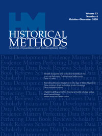 Cover image for Historical Methods: A Journal of Quantitative and Interdisciplinary History, Volume 53, Issue 4, 2020