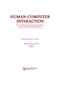 Cover image for Human–Computer Interaction, Volume 33, Issue 5-6, 2018