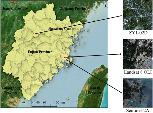 Figure 1. Test image selection. In order to reflect the scientific rationality and universality of the experiment, the selected test images include both multispectral and hyperspectral image data, as well as coastal areas, high mountains and hills, plains and other different topographical and geomorphological areas.