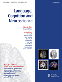 Cover image for Language, Cognition and Neuroscience, Volume 35, Issue 9, 2020