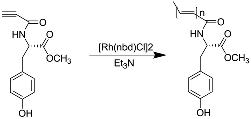 Scheme 3. Polymerization of N-propioloyl-l-tyrosine methyl ester.