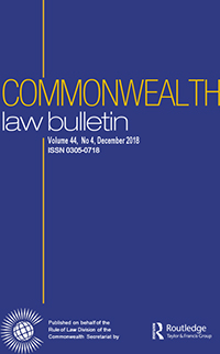 Cover image for Commonwealth Law Bulletin, Volume 44, Issue 4, 2018