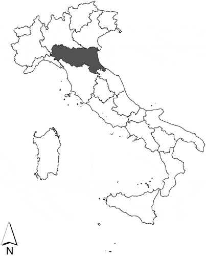 Figure 1 Location of the Emilia-Romagna region.