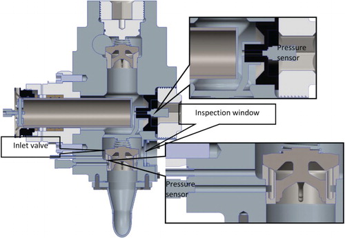 Figure 2. Section of the PD pump on the symmetry plane.