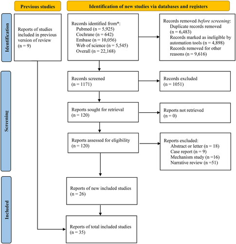 Figure 1. Search screening process in the systematic review.