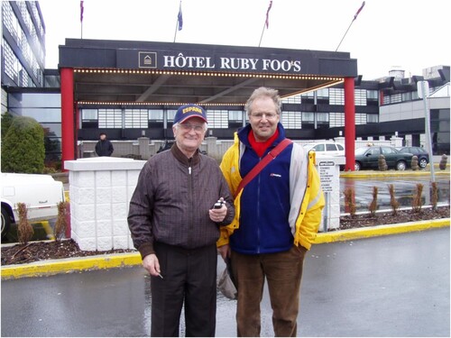 Figure 1. Rickey and Nigel outside Ruby Foos’s Chinese restaurant, Montreal, 2007 (photograph by Andrew Irving).