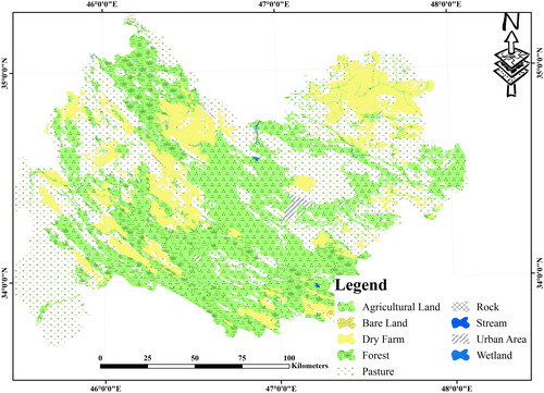 Fig. 2. The land use map of the study region.