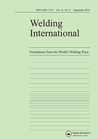 Cover image for Welding International, Volume 32, Issue 9, 2018