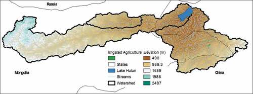 Figure 7. Despite the presence of irrigated agriculture in Lake Hulun’s watershed, its contribution to the lake’s negative water balance has neither been included in conceptual models of the lake’s water balance nor quantified.