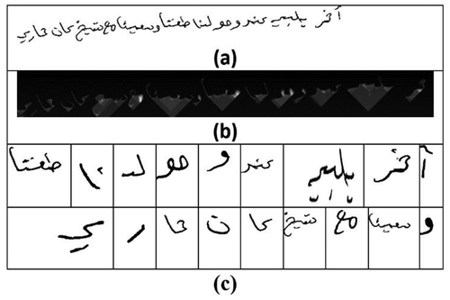 Figure 14. Line to sub-word segmentation.