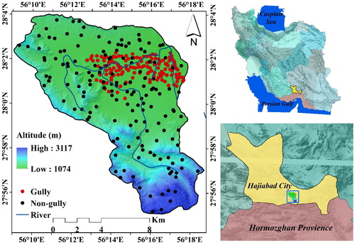 Figure 1. Location of the study area in Fareghan watershed, Hormozgan province, Iran, as representative of the hot and dry climatic conditions. Source: Author.