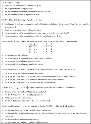 Figure A5. Concept-Test questions 1–6 on ring theory.