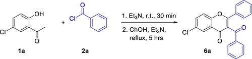 Scheme 2. Sequential ‘one-pot’ synthesis of 3-benzoyl-6-chloroflavone via Baker–Venkataraman rearrangement.