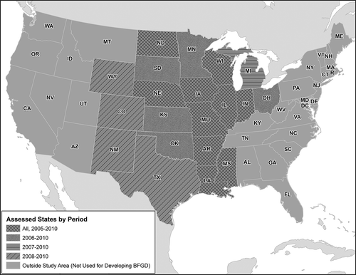 Figure 1. States included in the Bioethanol Feedstock Geospatial Database.