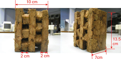 Figure 2 The configuration and dimensions of coconut coir pad type 1(CC1).