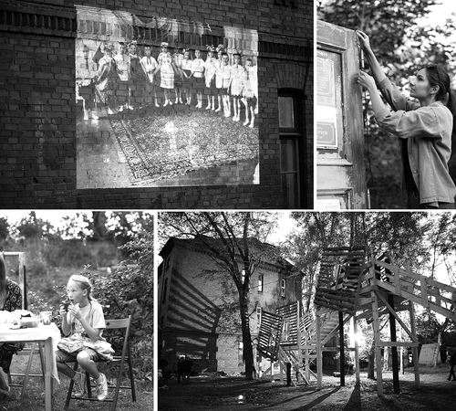 Figure 6. Photographs illustrating the intervention at the Military Camp. (Photos: Daria Belova).