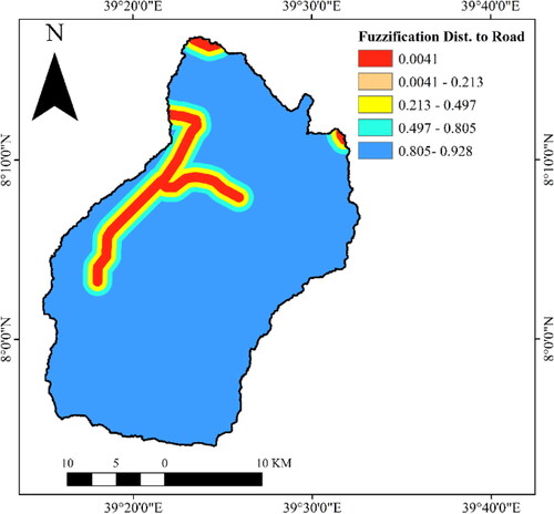 Figure 12. Fuzzified drainage density suitability map.