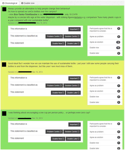 Figure 6. Posting comments: affording and open and inclusive communication