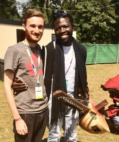Figure 3. Interviewing Diabel Cissokho at WOMAD 2016.