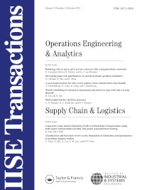 Cover image for IISE Transactions, Volume 53, Issue 10, 2021