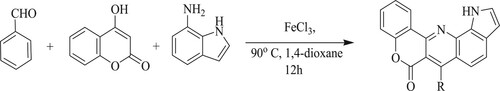 Scheme 82. Synthesis of quinoline derivatives using FeCl3 as a catalyst.