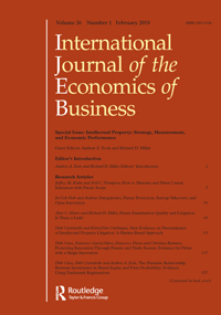 Cover image for International Journal of the Economics of Business, Volume 26, Issue 1, 2019