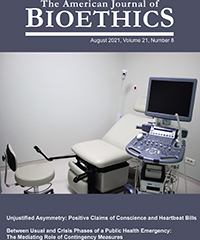 Cover image for The American Journal of Bioethics, Volume 21, Issue 8, 2021