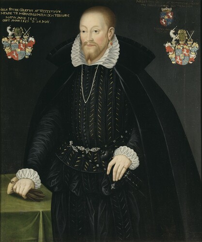 Fig. 3. Unknown artist, Nils Sture (1543–1567), seventeenth century. Copy after a lost original from the sixteenth century. Oil on canvas, 112 × 94 cm. Nationalmuseum. Photo: Erik Cornelius / Nationalmuseum.