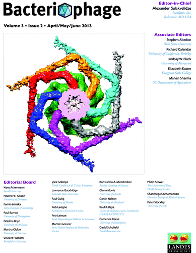 Figure 2. Cover of Bacteriophage Volume 3, Issue 2.