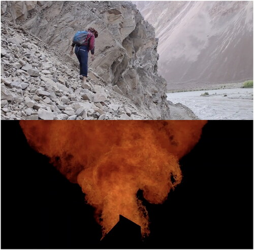 Figure 6. Screenshot of On the Bartang roads, by Suzy Blondin (top); Earth, by Max Schleser and Martin K Koszolko (bottom).