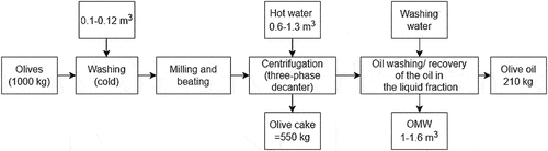 Figure 9. Modern three-phase extraction process of olive oil.