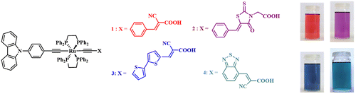 Figure 11. Schematic representation of the molecular formula of Ru–diacetylide complexes 1–4.