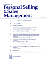 Cover image for Journal of Personal Selling & Sales Management, Volume 19, Issue 2, 1999