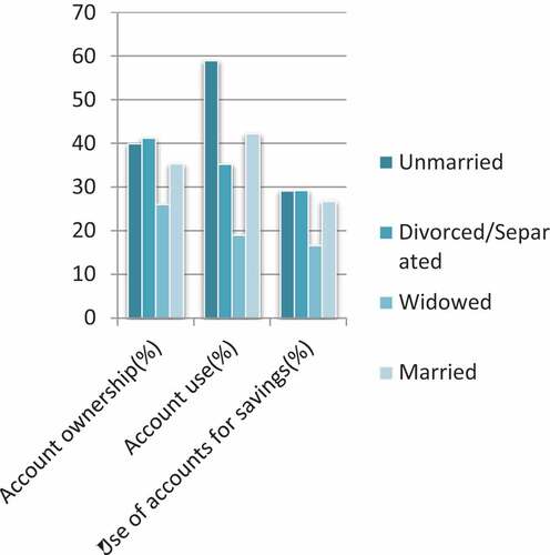 Figure A3. Formal account ownership and use by marital status.