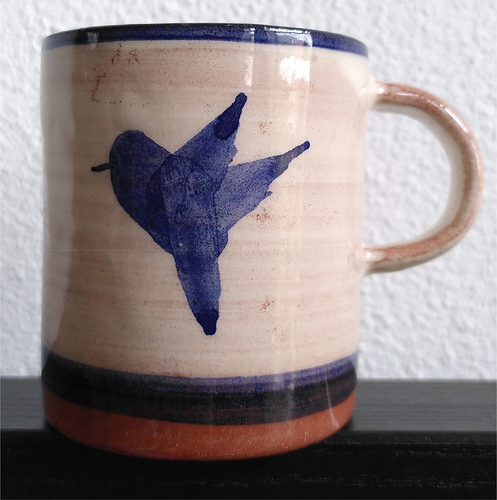 Figure 3. Coffee cup symbolizing Fanø. Created by Mette Hübschmann Pettit, after a design by her father.